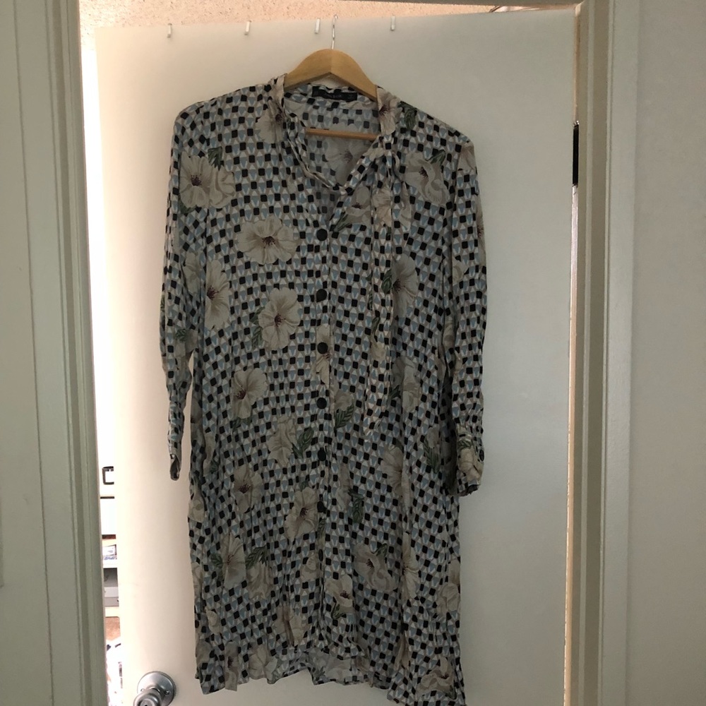 Zara floral and geometric tunic